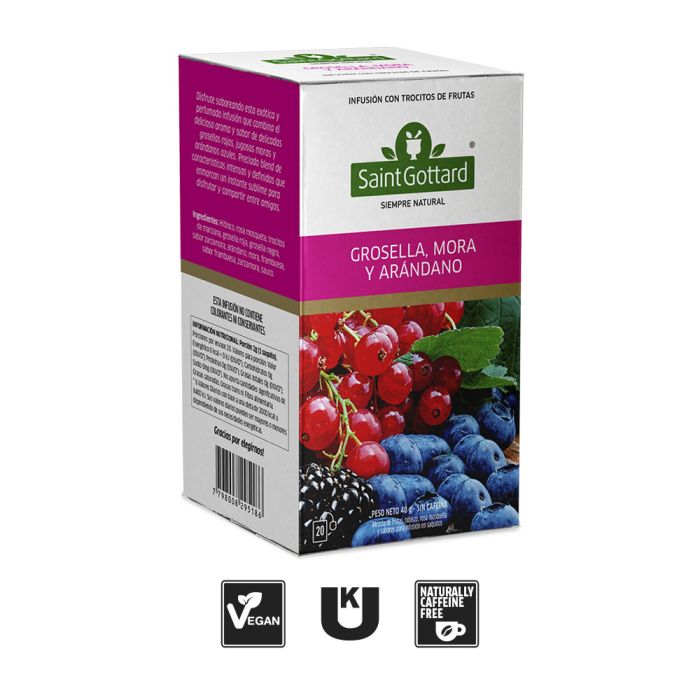 INFUSION GROSELLA MORA Y ARANDANOS X20SAQ SAINT GOTTARD