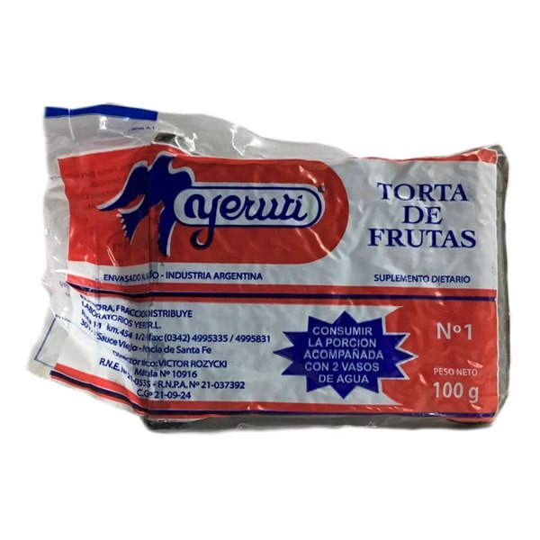 TORTA DE FRUTA X 100 GRS. YERUTI