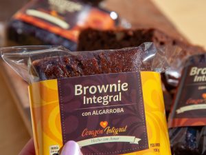 BROWNIE INTEGRAL VEGANO ALGARROBA NUEZ X100GR