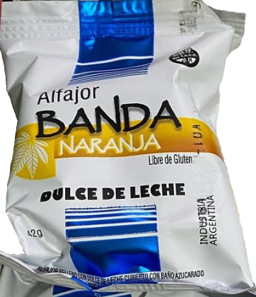 alfajor dulce de leche-banda naranja