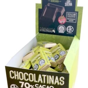 CHOCOLATINAS ORGANICAS 70% CACAO C/STEV
