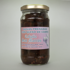 ACEITUNAS NEGRA RELLENAS C/Q.CABRA X300GR